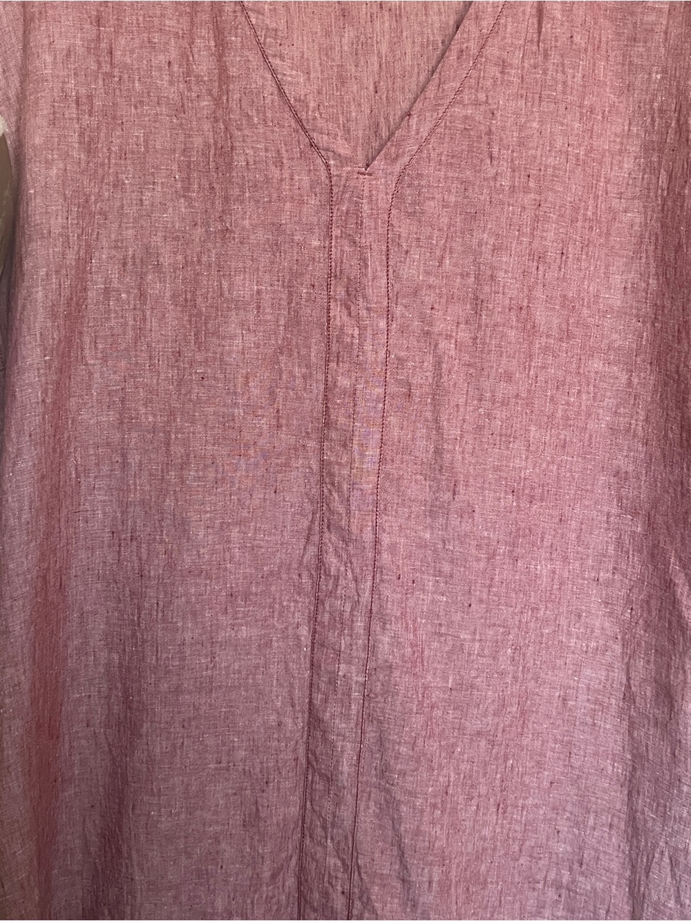 Poetry 100% Linen Tunic Dress Dusty Rose SZ 12/14 V-Neck Summer Vacay Minimalist - Picture 4 of 8